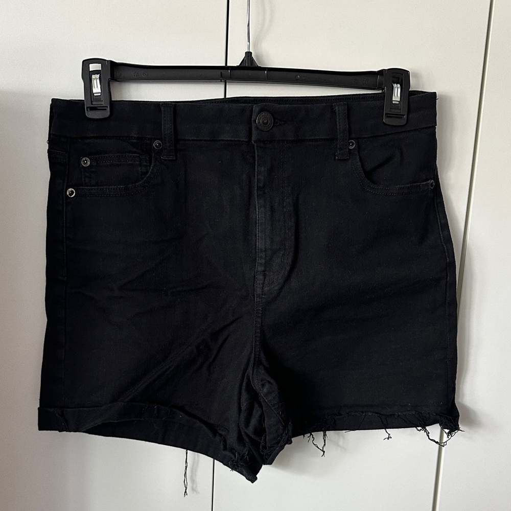 American Eagle Outfitters Black Jean Shorts Super Hi Rise Shortie